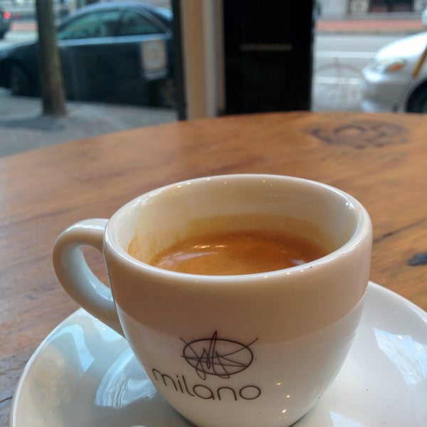 Very good espresso. Not a great place to linger as the seating is uncomfortable.