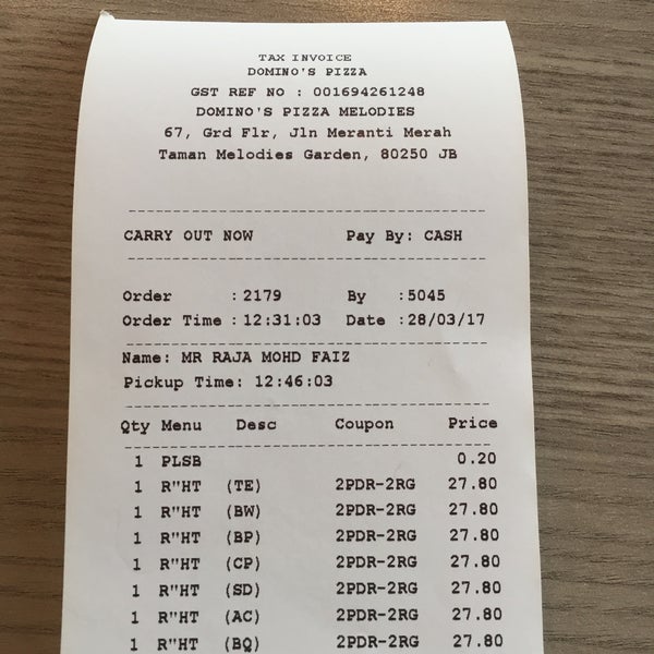 Domino's Pizza Pizzeria in Johor Bahru