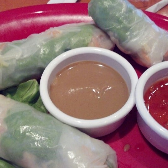 The vietnamese salad rolls are really good.  And come with two amazing sauces.