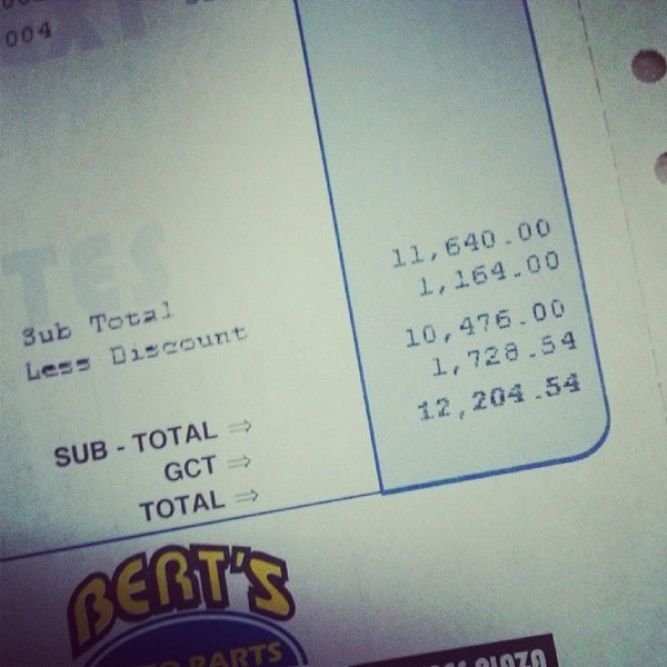 Bert's Auto Parts 610 Camp Rd.