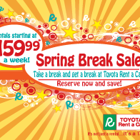 Take advantage of the Toyota Rent a Car Spring Break special!