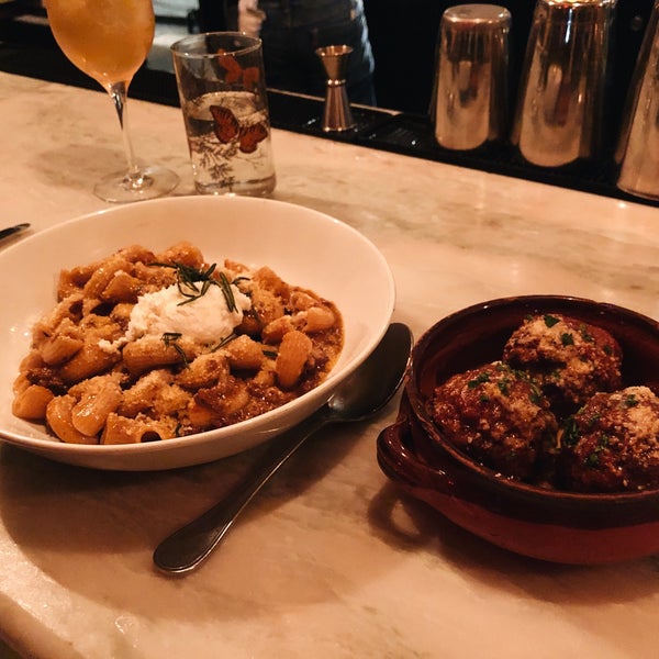 Absolutely adored the Hearth Broth. And also sitting at the bar for dinner on a Saturday night. The meatballs and whatever the ragù pasta is, are a perfect pairing for a shared dinner.