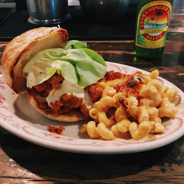 The buffalo chicken sandwich is indisputably the best fried chicken sandwich I have ever eaten. The mac & cheese is the correct side option.