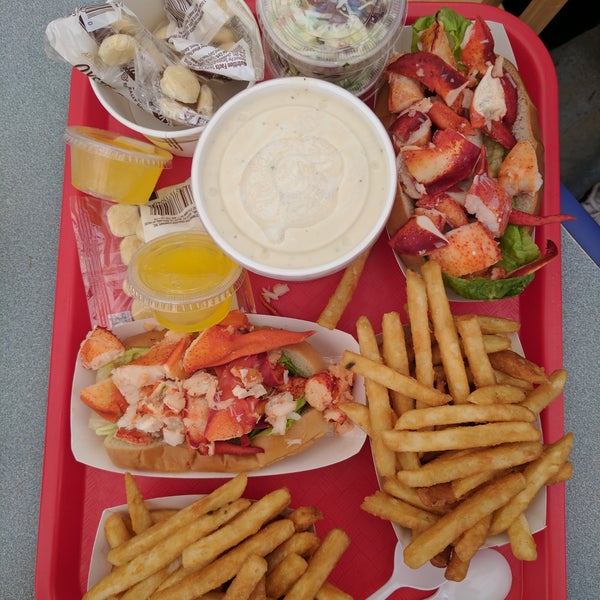 Order a hot lobster roll with drawn butter and get the fries on the side. A pint of clam chowder is perfect for sharing. And don't overlook the coleslaw side they give you - it's delicious!