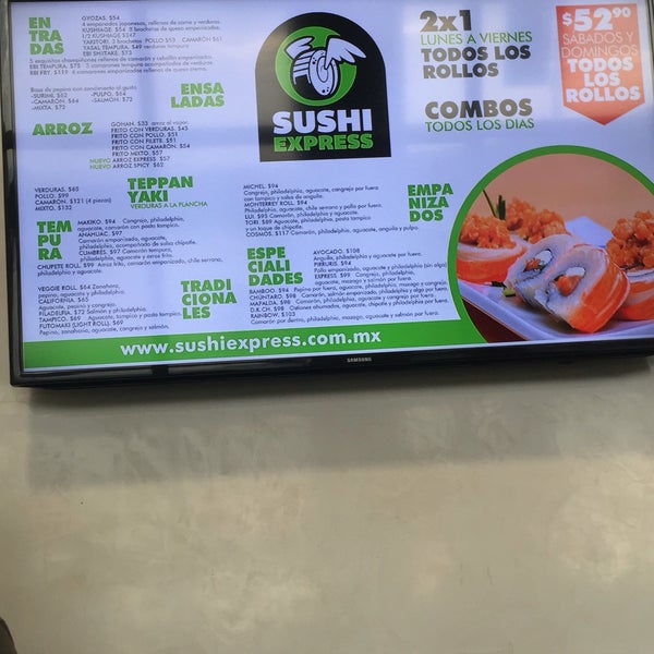 Sushi express menu deals