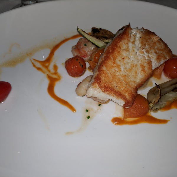 The halibut, goat cheese mashed potatoes, and side of carrots were all amazing.