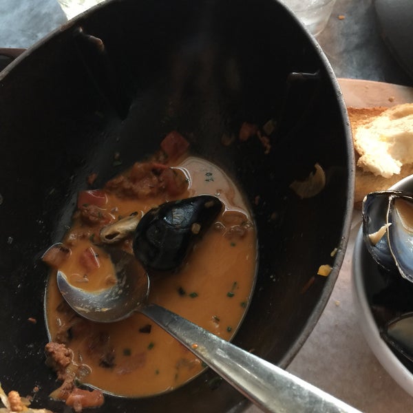 Eggs Benedict, mussels and chorizo and everything else