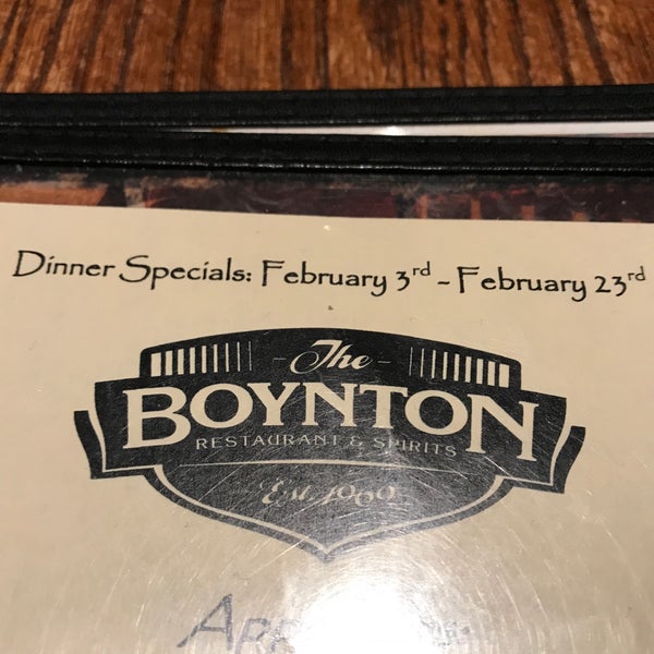 Foto diambil di The Boynton Restaurant &amp; Spirits oleh JAMES S. pada 3/3/2018