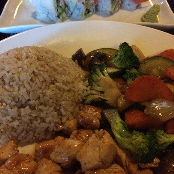 Their lunch specials are great. Chicken hibachi, vegetables, fried rice, soup, and salad for $7. Also 1/2 price sushi on a lot of their roles every day.