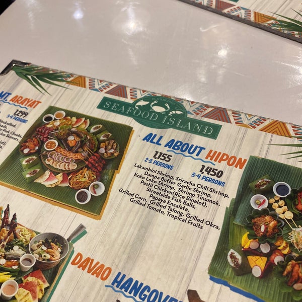 Seafood 2024 island menu