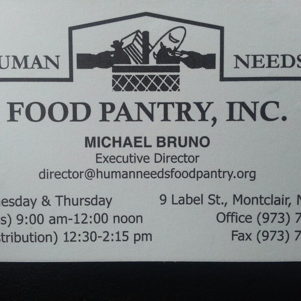 Human Needs Food Pantry Montclair Nj