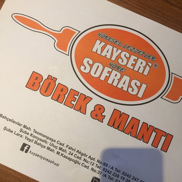 Kayseri Sofrasi Manti Restaurant Lara Home Facebook