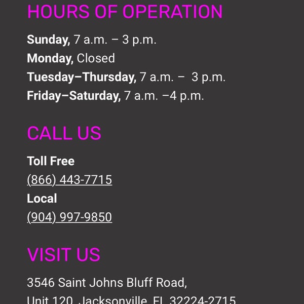 I tried to visit at at 2:40 on a Saturday based on their website stating they were open until 4 on Saturdays and was told they were closed. See attached screenshot from website.