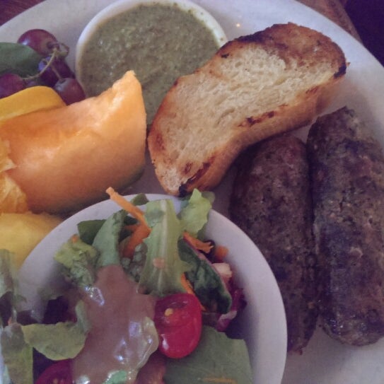 First 3 items on their grilled menu comes with salad, toast and fruits