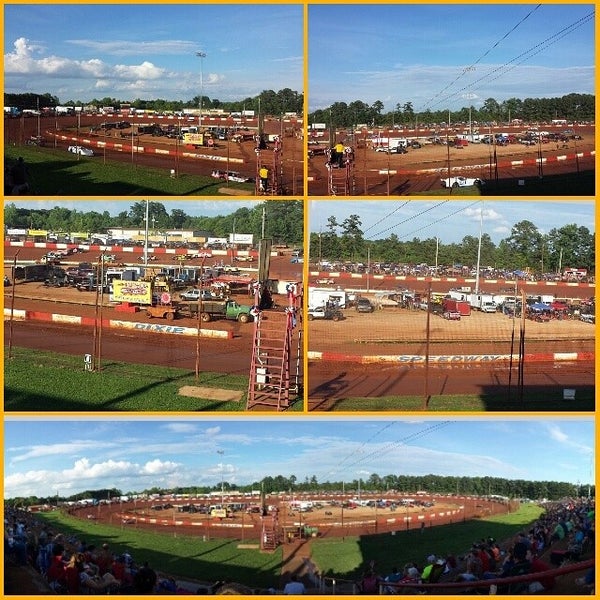 Photo taken at Dixie Speedway Home of the Champions by Jamie B. on 6/28/2014