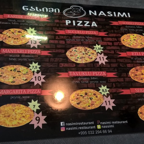 They have a pizza menu.