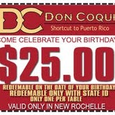 Join us at Don Coqui New Rochelle for Hudson Valley Restaurant Week! 914-648-4848!!! Bring in your birthday coupon!
