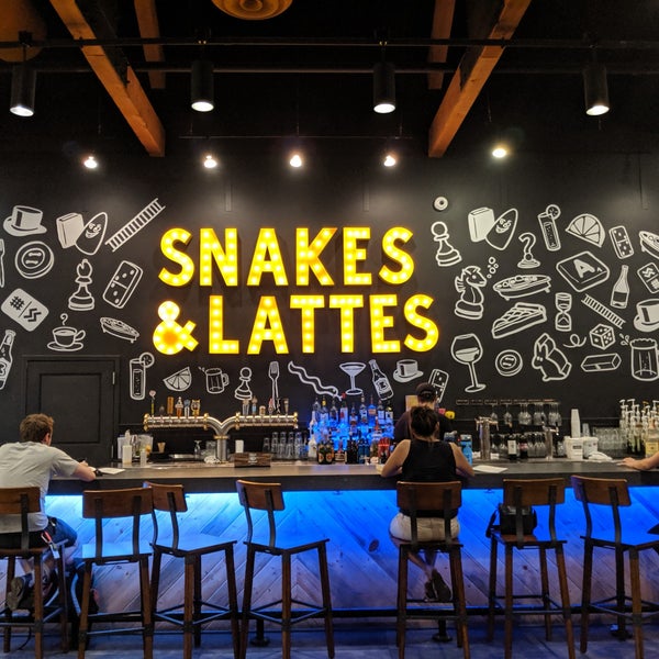 Снимок сделан в Snakes &amp; Lattes пользователем Alex M. 8/14/2019