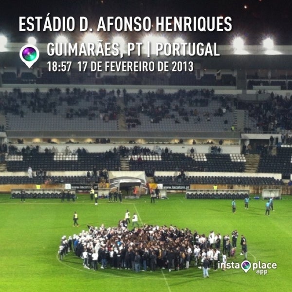 Photo taken at Estádio D. Afonso Henriques by Cesar A. on 2/17/2013