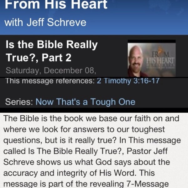 Is the Bible really true? Listen to this sermon and decide for yourself.