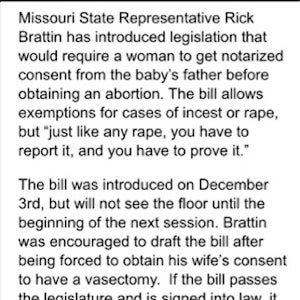 MAIL CALL-->New Missouri Legislation will Require Father's Consent Before Abortion: http://glurl.co/gsn (((AWESOME)))