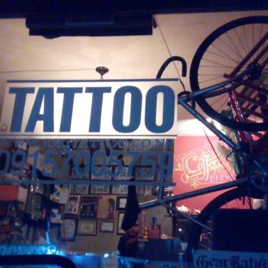 Recently opened tattoo, coffee and bike shop.