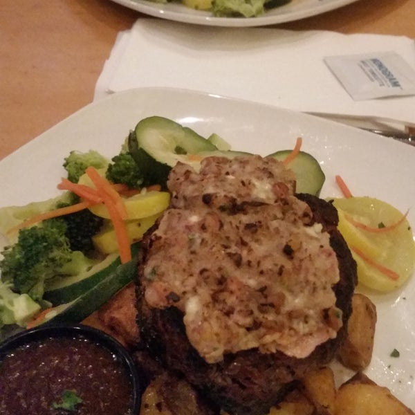 Our server, Lisa, was terrific and the food was even better! The three on three appetizer was incredible! If you don't order the Crown Royal Maple Glazed Filet Mignon you are missing out!