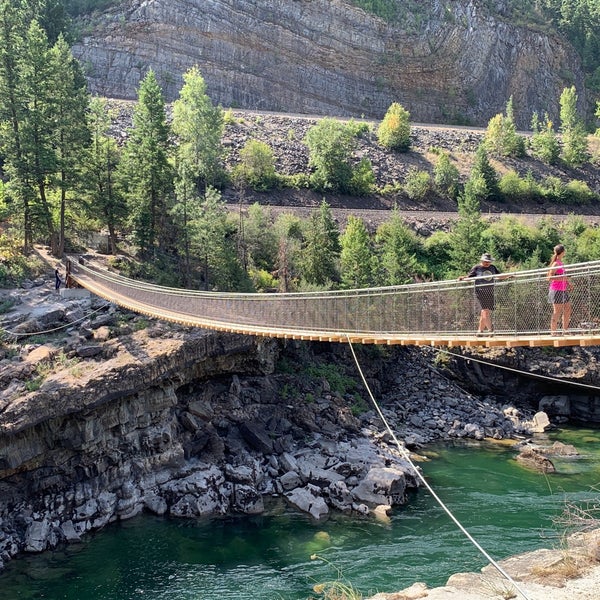 Photos At Kootenai Falls Swinging Bridge Waterfall