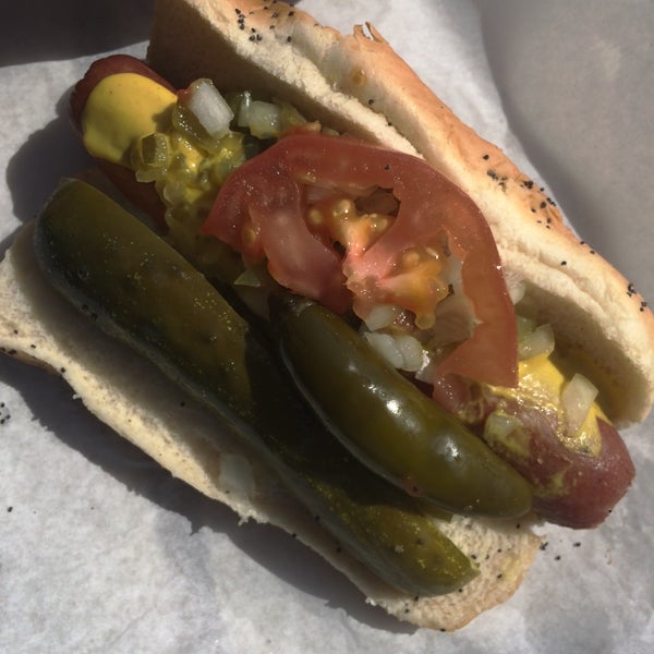 Photo taken at Kim &amp; Carlo&#39;s Chicago Style Hot Dogs by Chris M. on 3/18/2015