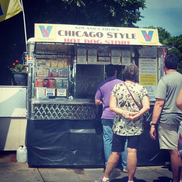 Photo taken at Kim &amp; Carlo&#39;s Chicago Style Hot Dogs by Drea A. on 8/22/2015