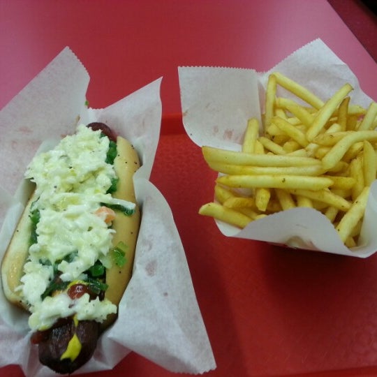 Photo taken at Mike&#39;s Chicago Hot Dogs by Lorenzo C. on 12/1/2012