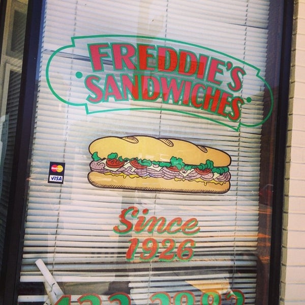 Photo taken at Freddie&#39;s Sandwiches by Gregory D. on 7/2/2014