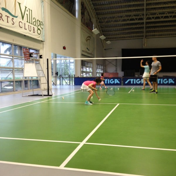 Photo taken at The Village Sports Club Badminton Court by Mira C. on 9/8/2013