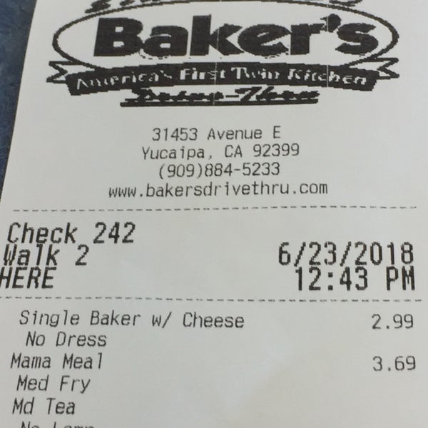 Photos at Baker's Drive Thru Fast Food Restaurant in Yucaipa