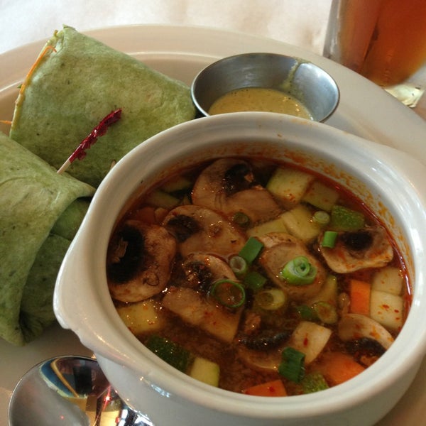 Great Thai food - the lemongrass soup with shrimp & the crab wrap with wasabi are terrific!