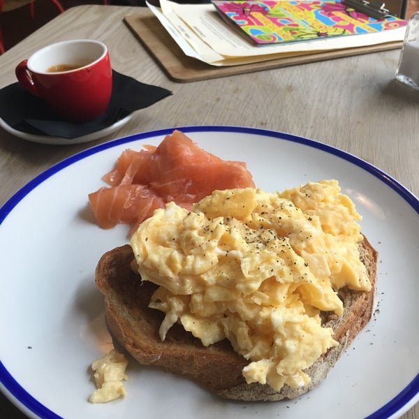 Scrambled eggs with smoked salmon (£9.50) just hit the spot. Great coffee as well.
