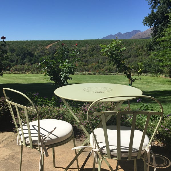 Lush grounds. Nelson Mandela chose their wine for his Nobel Prize dinner. They serve lunch with two choices: salmon or beef - pair with wine for pleasurable afternoon.