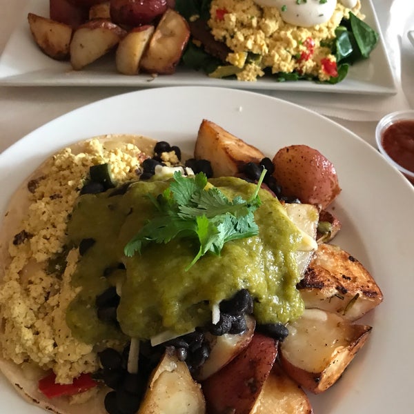 Huevos Rancheros and Banana French Toast with Blueberries!