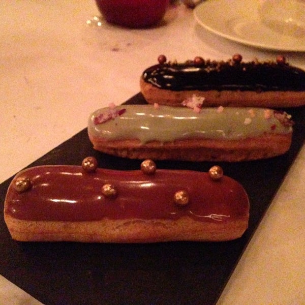 Dessert: Trio of eclairs was the winner! Chocolate, earl grey and salted cameral.