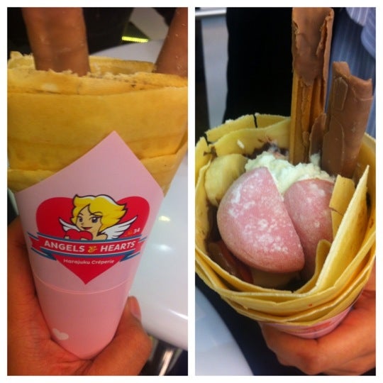 Photo taken at Angels &amp; Hearts: Harajuku Crêperie by Mizzmaricel on 12/17/2012
