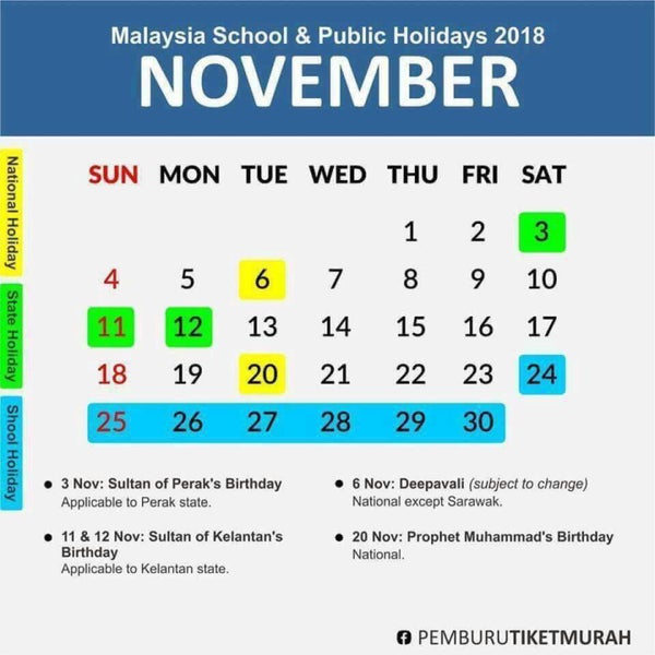 perak public holiday 2018