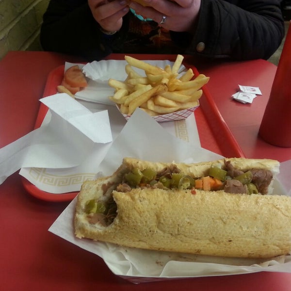 Photo taken at Mr. J&#39;s Dawg &amp; Burger by Adam R. on 4/13/2013