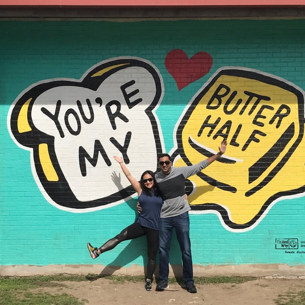 Photo taken at You&#39;re My Butter Half (2013) mural by John Rockwell and the Creative Suitcase team by Vonatron L. on 2/23/2019