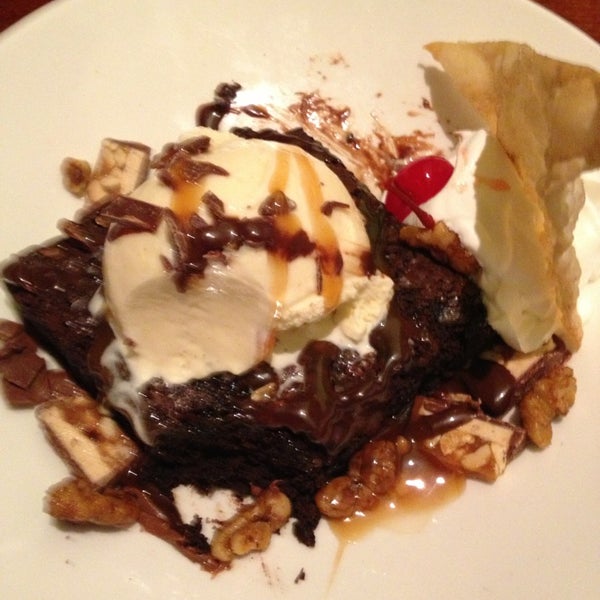 Order the brownie sundae supreme.  It's delicious!