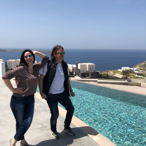 Photo taken at Santo Maris Oia Luxury Suites and Spa in Santorini by Stratis V. on 4/27/2019