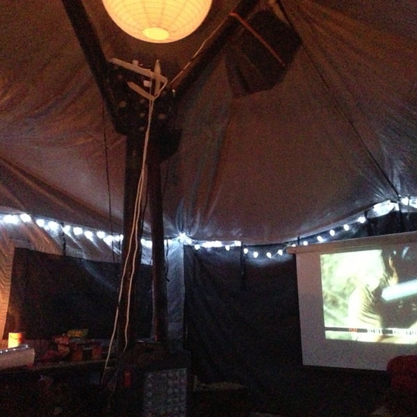 Outdoor insulated tent with movies!