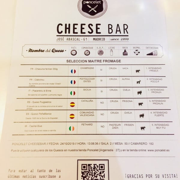 Foto tomada en Poncelet Cheese Bar  por СашаВяль Barceloner.com el 10/24/2019
