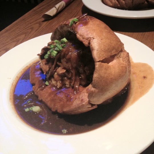 Order a Yorkshire pudding. It comes with some roast beef on the side. So good.