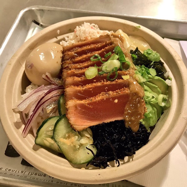 The seared tuna bowl is delicious AF! Follow my NYC top picks on Instagram @EricHoRaw