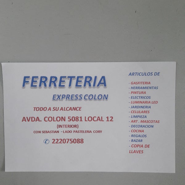 Ferretería Express Colón Hardware Store in Las Condes